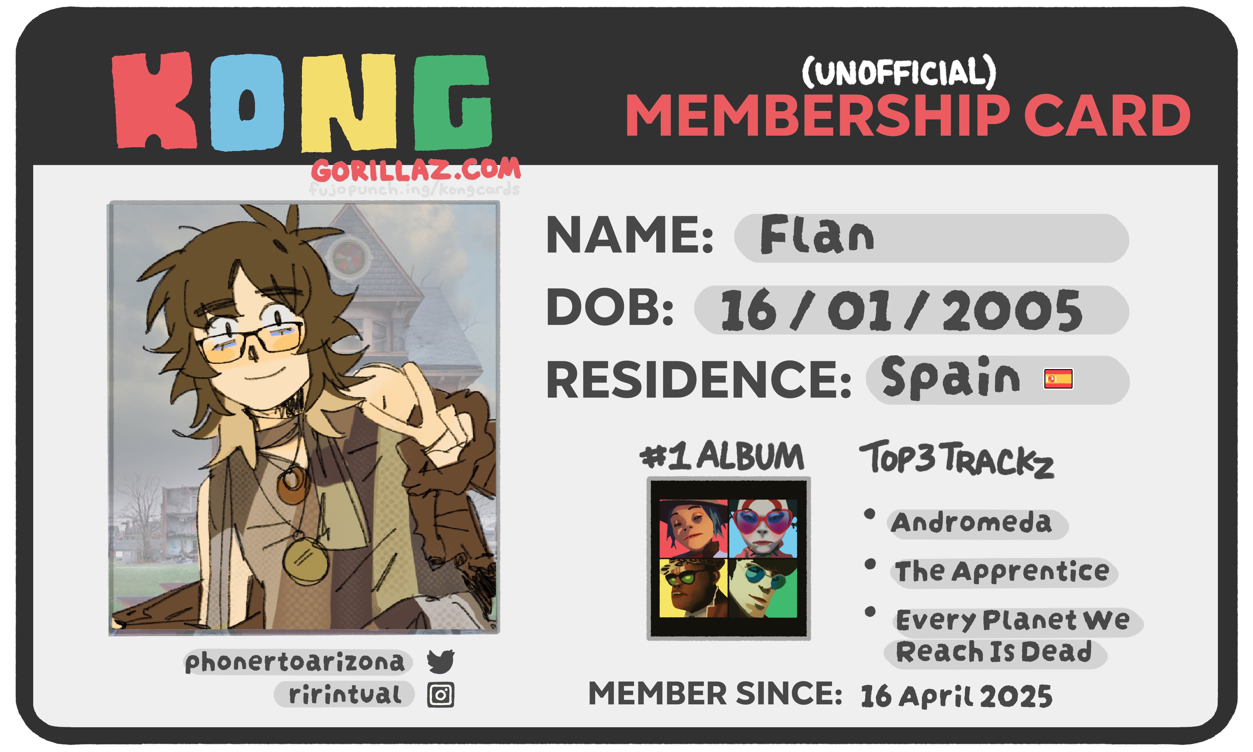 humanz themed card made by flan